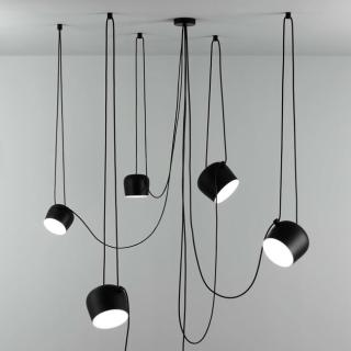 FLOS Aim 5 LED F0090030 + F0093030 (Dizajnové talianske svietidlo v čiernej farbe, priemer 24 cm.)