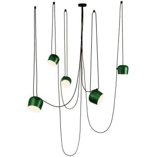 FLOS Aim 5 LED F0090039 + F0093030 (Dizajnové talianske svietidlo v metalickej zelenej farbe, priemer 24 cm.)