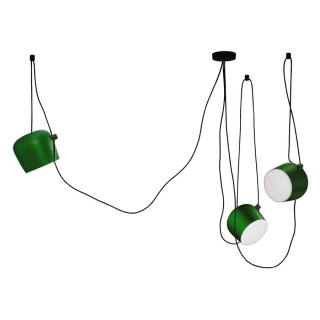 FLOS Aim small 3 LED F0095039 + F0093030 (Dizajnové talianske svietidlo v metalickej zelenej farbe, priemer 17 cm.)