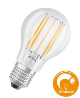 LEDVANCE OSRAM CLASSIC A LED PARATHOM DIM číra E27 12W stmievateľná 2700K (OSRAM LED žiarovka.)