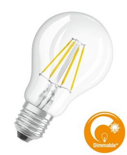 LEDVANCE OSRAM CLASSIC A LED PARATHOM DIM číra E27 4,5W stmievateľná 2700K (OSRAM LED žiarovka.)