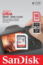 SanDisk Ultra pamäťová karta SDHC 16GB čtení: až 80MB/s Class 10 UHS-I