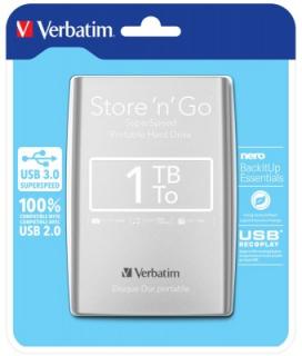 Verbatim HDD Store 'n' Go 1 TB 2,5&quot; USB 3.0 Silver