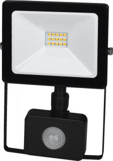 Čierny LED reflektor 10W SMD s čidlom studená biela (GXDS116)