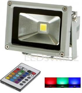 Strieborný RGB LED reflektor 10W s RF diaľkovým ovládačom (OT-FGD-1010-RGB-RF/STR)