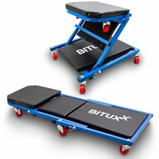 BITUXX Skladacie pojazdné montážne lehátko na kolieskach kreslo do garáže