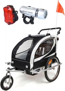 Funfit vozík za bicykel pre deti s odpružením čierny 2953