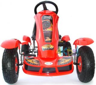 Go-kart Šliapací motokára nafukovacie kolesá 5-10 rokov červená F618