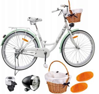 MalTrack Mestský bicykel košík rám 17  bicykel 26  biele 110547