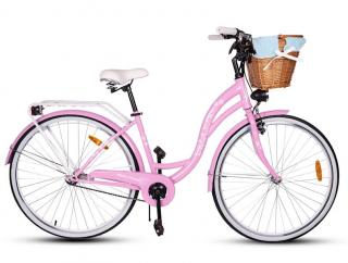 MalTrack Mestský bicykel košík rám 18  bicykel 28  ružový 110675