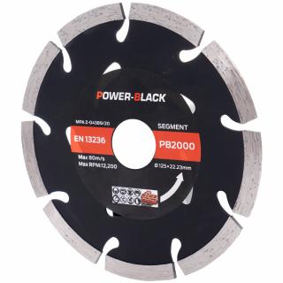 PowerBlack 5x Diamantový rezný kotúč na betón segmentový 125mm PB2000