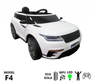 Ragil F4 Elektrické autíčko 2x30W EVA kolesa + odpruženie, biele