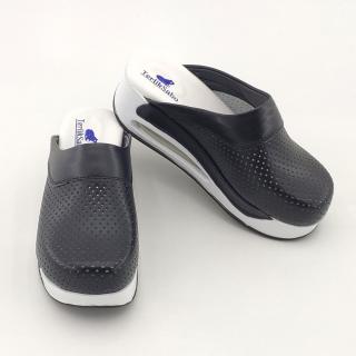 Terlik štýlová a pohodlná AIR obuv - šlapky čierno-biela EU37 (Terlik Sabo obuv AIR šlapky na platforme čierno-biela)