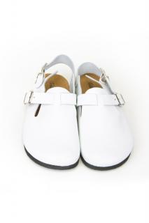 Terlik štýlová biela korková/EVA obuv - šlapky biele a úchyt Eu 39 (Terlik pracovná biela korková/EVA obuv - biele)