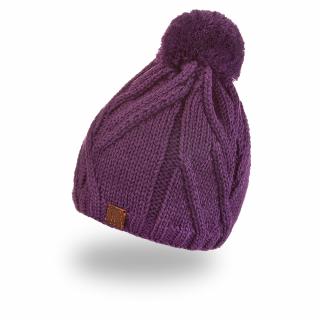 Čiapka pletená brmbolec Outlast ® - fialová Veľkosť: 5 | 49-53 cm