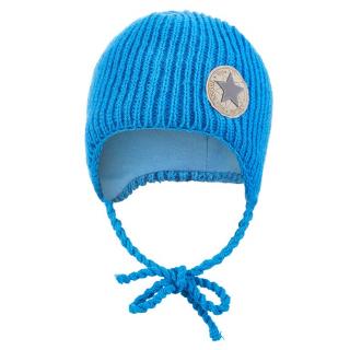 Čiapka pletená zaväzovacia rebro Outlast® - modrá Veľkosť: 1 | 36-38 cm