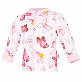 Kabátik podšitý Outlast® - ružový motýľ/ružová baby Veľkosť: 50-56