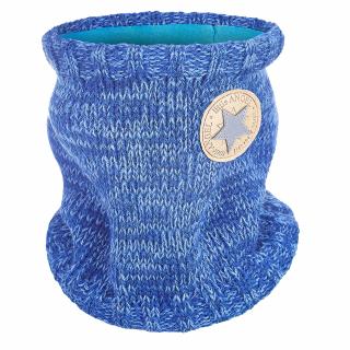 Nákrčník pletený hladký LA detský Outlast ® - tm.modrá melír-logo Veľkosť: 3 | 42-44 cm
