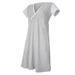 Nočná košeľa tenká Outlast® - pruh bielošedý melír Veľkosť: L