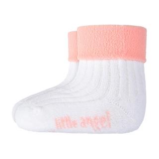 Ponožky froté Outlast® - biela/sv.ružová Veľkosť: 10-14 | 7-9 cm