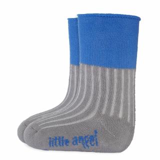 Ponožky froté Outlast® - tm. šedá/modrá Veľkosť: 10-14 | 7-9 cm
