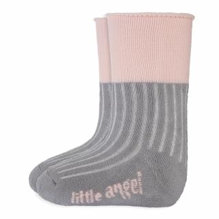Ponožky froté Outlast® - tm. šedá/sv. ružová Veľkosť: 10-14 | 7-9 cm