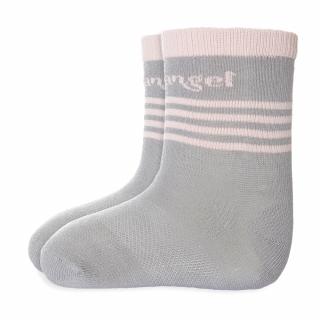 Ponožky tenké protisklz Outlast® - tm. šedá/sv. ružová Veľkosť: 20-24 | 14-16 cm