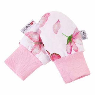Rukavice podšité kojenecké Outlast® - ružový motýľ/ružová baby Veľkosť: 1
