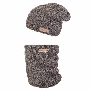 Set pletená čiapka a nákrčník Outlast ® - černobiela Veľkosť: 5 | 49-53 cm