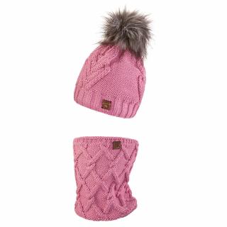 Set pletená čiapka s BRMBOLCOM a nákrčník Outlast ® - levandulová Veľkosť: 5 | 49-53 cm
