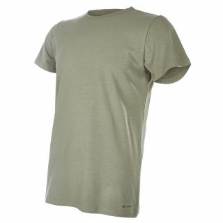 Tričko pánske KR tenké výstrih U Outlast® - khaki Veľkosť: L