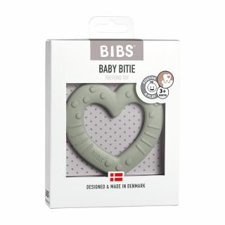 Baby Bitie hryzátko SRDCE - Sage - Bibs