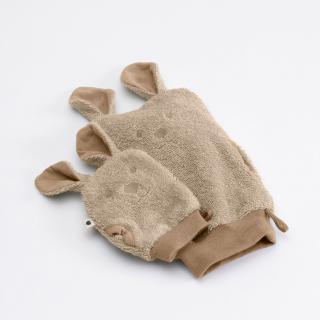 BIBS Kangaroo rukavice na kúpanie z BIO bavlny - Rôzne farby Farba: Vanilla