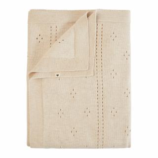 BIBS pletená dierkovaná deka z BIO bavlny - Ivory