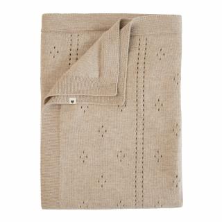 BIBS pletená dierkovaná deka z BIO bavlny -Vanilla