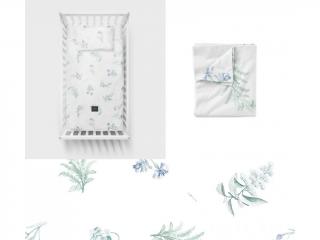 Lullalove bavlnené obliečky 135x100cm - Lúčne kvety modré