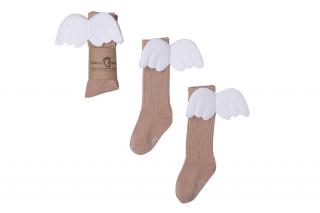Mama´s Feet Detské podkolienky s krídelkami Beige Angels 4-6 rokov - Béžové
