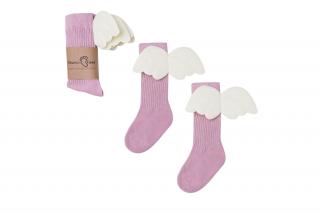 Mama´s Feet Detské podkolienky s krídelkami Pink Angels 0-1 rok - Ružové