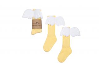 Mama´s Feet Detské podkolienky s krídelkami Yellow Angels 0-1 rok - Žlté
