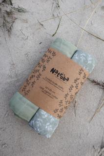 Mušelínové plienky z organickej bavlny Natruba - Sage Leaf