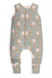 OBOJSTRANNÝ SPACÍ VAK S NOHAVICAMI SLEEPEE Vintage Animals Sky Blue/Cream XS