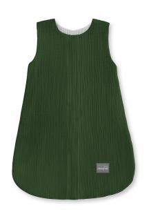 Obojstranný mušelínový spací vak Sleepee 0-4 mesiace - Bottle Green