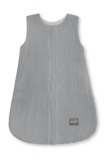 Obojstranný mušelínový spací vak Sleepee 0-4 mesiace - Dark grey