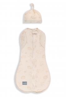 ZAVINOVAČKA SLEEPEE SECOND STEP SWADDLE S ČIAPOČKOU ZDARMA - Vintage Animals Cream