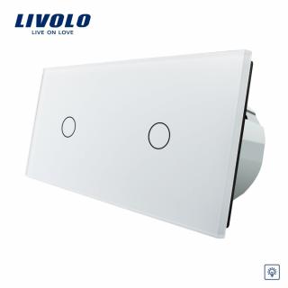 LIVOLO VL-2C701D-11 Dotykový stmievač osvetlenia - biely (Radenie č.1 - jednopólový stmievač vl-2c701d-11)