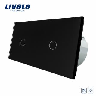 LIVOLO VL-2C701DR-12 Dotykový stmievač osvetlenia RF - čierny (Radenie č.1 - jednopólový stmievač vl-2c701dr-12)