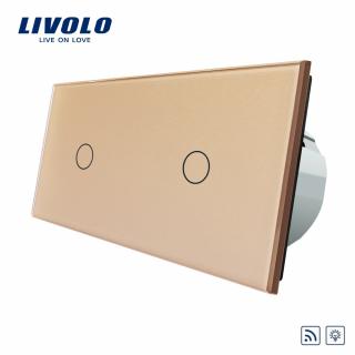 LIVOLO VL-2C701DR-13 Dotykový stmievač osvetlenia RF - zlatý (Radenie č.1 - jednopólový stmievač vl-2c701dr-13)