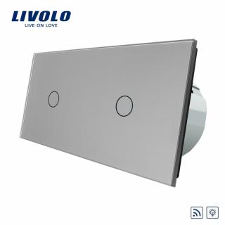 LIVOLO VL-2C701DR-15 Dotykový stmievač osvetlenia RF - strieborný (Radenie č.1 - jednopólový stmievač vl-2c701dr-15)