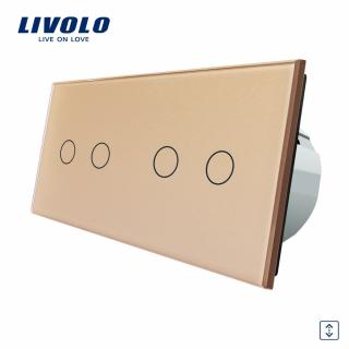 LIVOLO VL-2C702W-13 Žalúziový ovládač - zlatý (Žalúziový ovládač vl-2c702w-13)