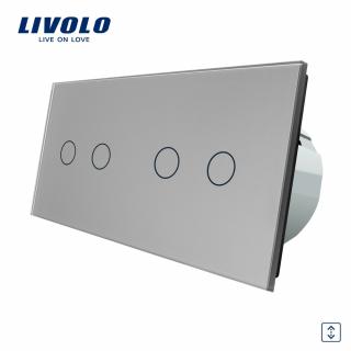 LIVOLO VL-2C702W-15 Žalúziový ovládač - strieborný (Žalúziový ovládač vl-2c702w-15)